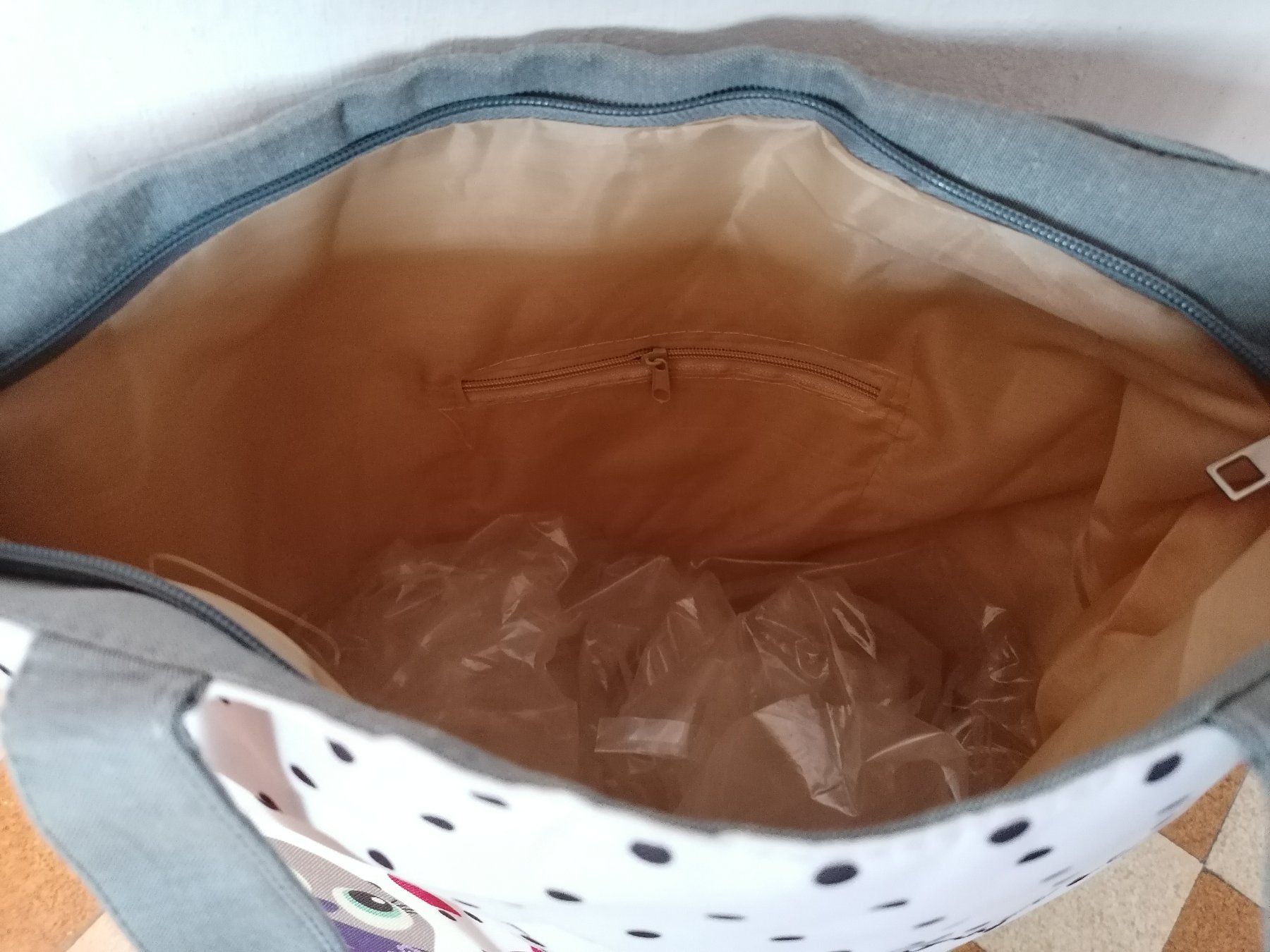 Borse da donna: Schöne Stoff Tasche mit Eulen – Nuovo e nell'imballaggio originale da Grenchen venduto da KijomaDog 1
