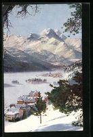 AK Campfèr, Ortsansicht mit Silvaplana