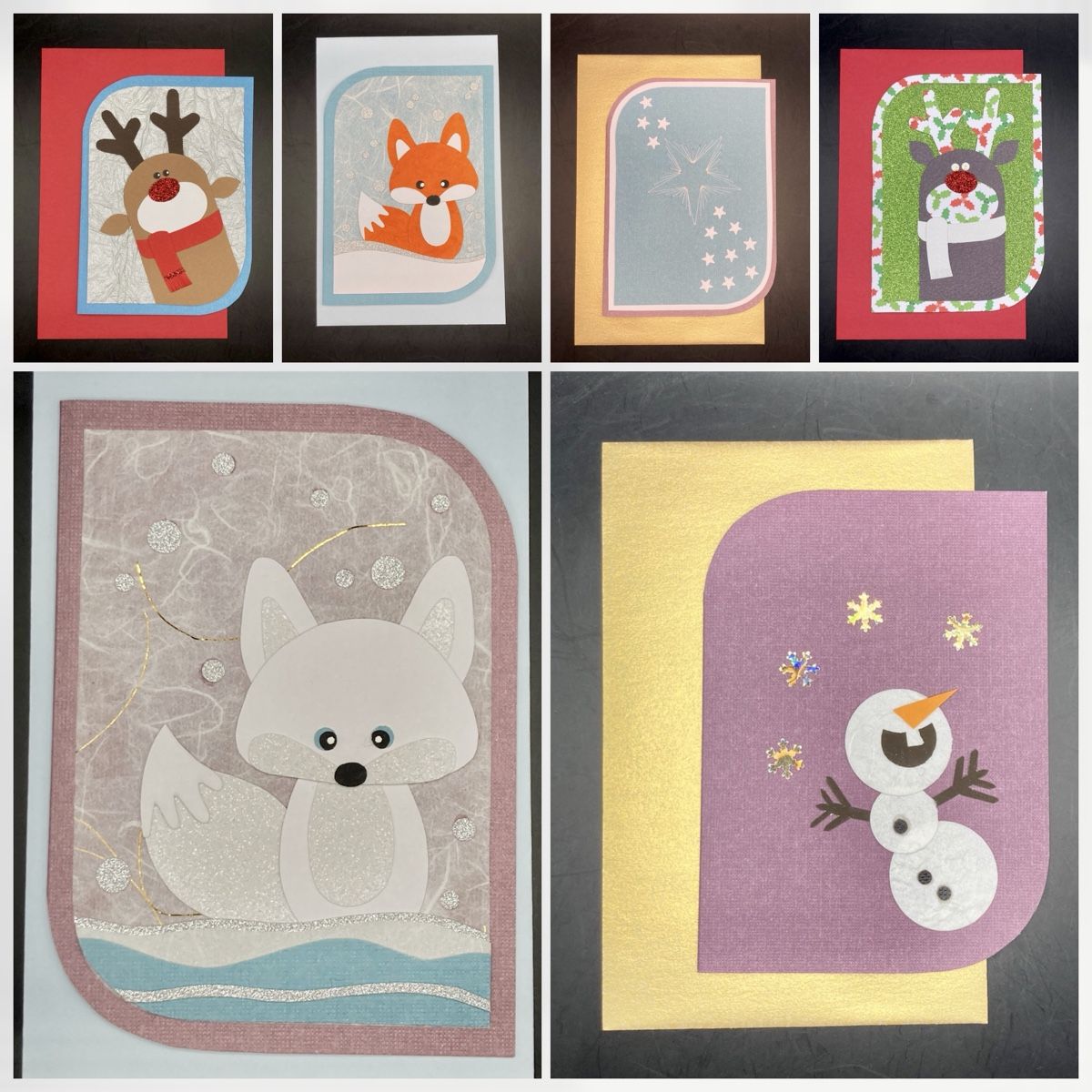 Cartes: Handgemachte Weihnachtskarten, Fuchs, Schneeman, Stern – Neuf avec emballage d'origine à Vinelz par Viewfinder84