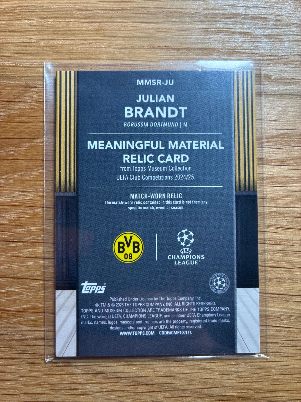 Topps Carte collezionabili: Topps Museum Julian Brandt BVB Patch /199 – Usato da Wangenried venduto da Garagara 1