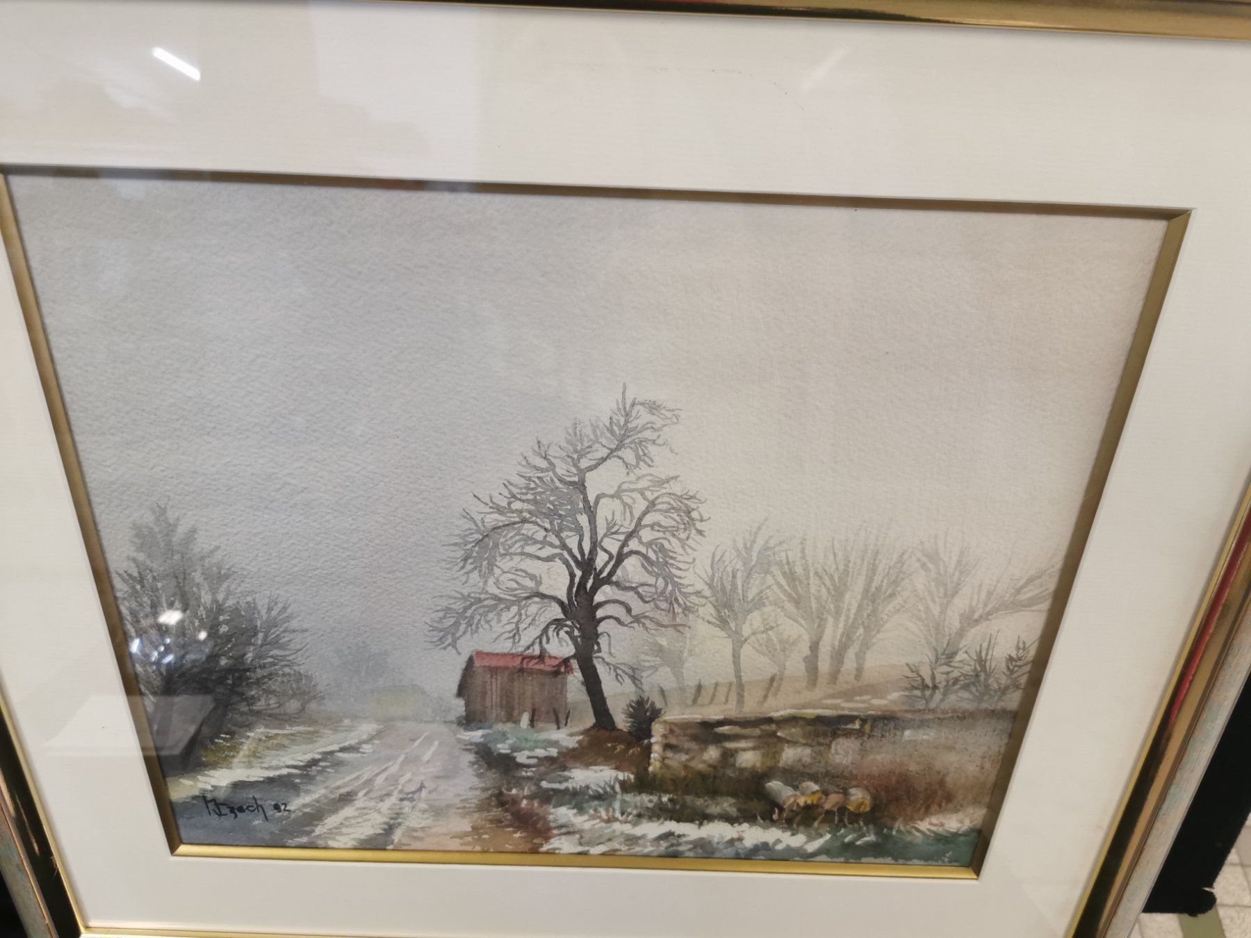 Gemälde: AQUARELLE PAYSAGE SIGNÉ ET DATÉ 92 – Gebraucht aus Genève von Qanil77 1