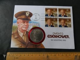 USA 1971, 1 Dollar - D. Eisenhower - Münzbrief