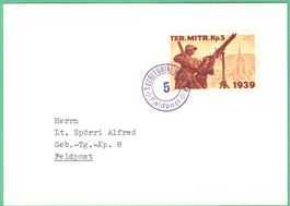 TER. MITR. Kp5    Feldpost 1939     gelblich