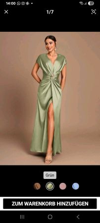 Neues Kleid lang, olivegrün, Gr: L, 40/42 Sommer, Abendmode