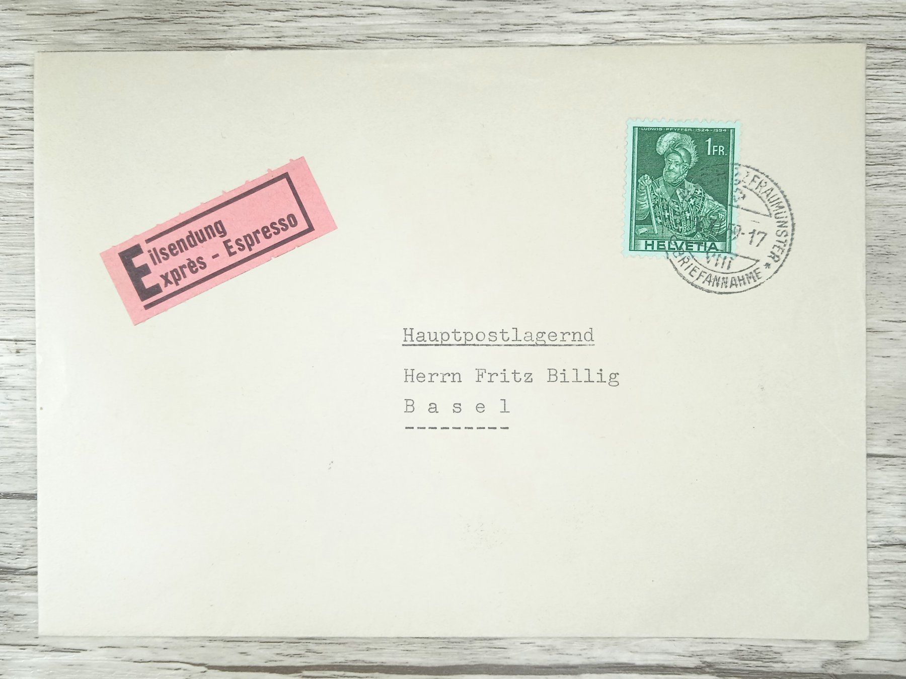 Tutti i francobolli: TR100 Enveloppe + Timbre Suisse 1959 – Usato da Cousset venduto da Patrick_Collections