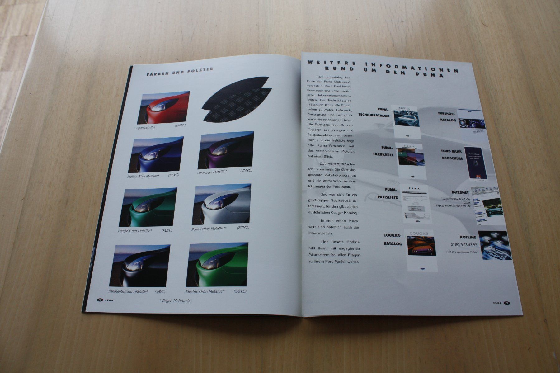 Ford Documenti: Ford Puma - Prospekt von 11/ 1998 – Usato da Wikon venduto da erwin400 9