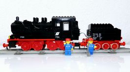 LEGO 12 VOLT EISENBAHN 7750 GROSSE DAMPFLOK MIT TENDER