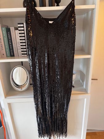 H&M Paillettenkleid Fransen black dress Kleid Zara y2k sexy