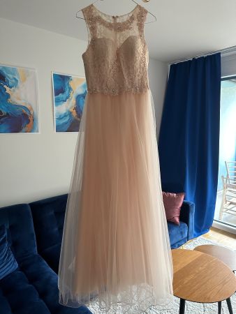 Ballkleid rose + Tuch + Tasche + passender Schmuck