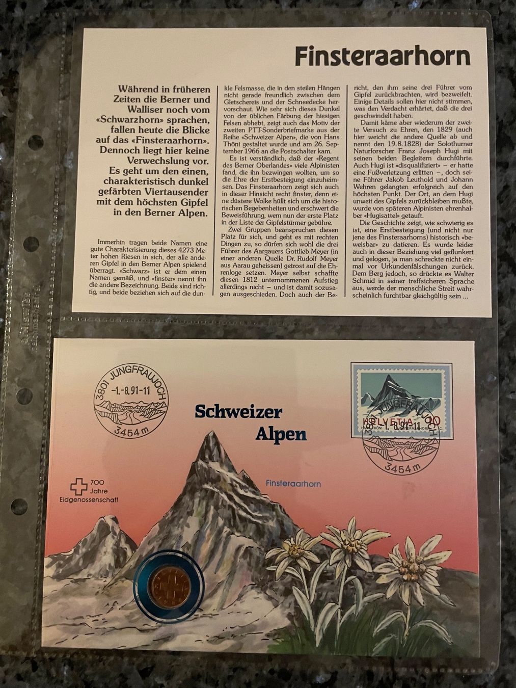 Tutti le monete: Numisbrief Finsteraarhorn – Nuovo (secondo la descrizione) da Schlossrued venduto da Julio25