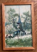 H. JSELI - Die Kirche von Einigen bei Spiez - Aquarell