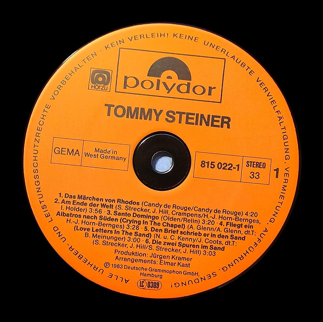 Schallplatten: Tommy Steiner – Tommy Steiner – Gebraucht aus Wahlen b. Laufen von Cg10 2