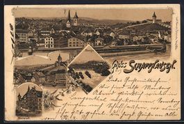 Litho Schaffhausen, Rheinfall, Oberstadt