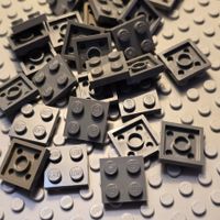 Lego 60x Platten 2x2 (3022) dunkelgrau