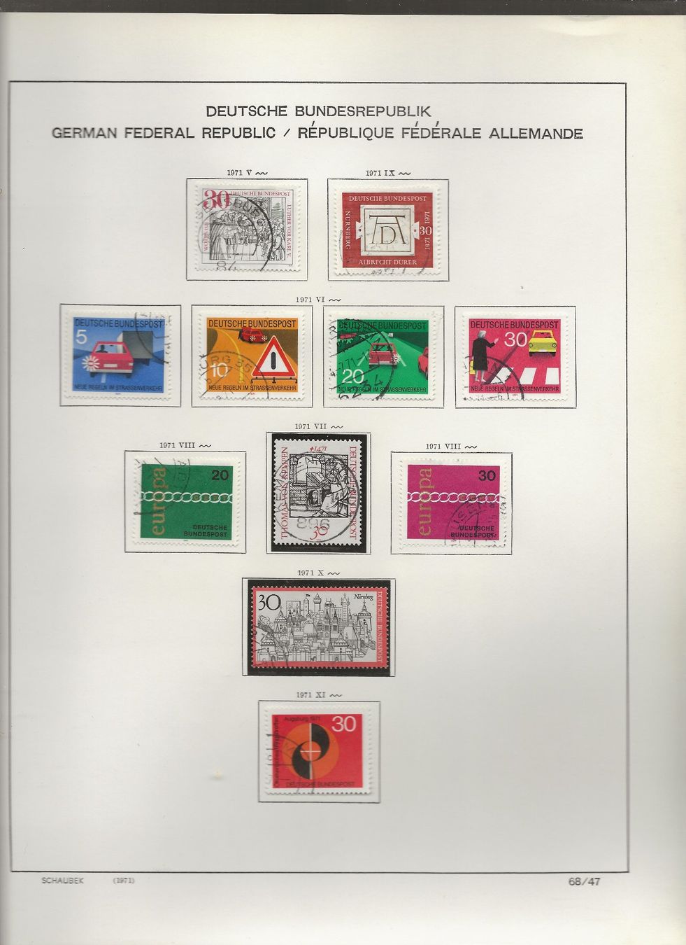 Tutti i francobolli: Marken Deutschland BRD 1971 bis 1973 – Usato da Au ZH venduto da xelagreb01 2