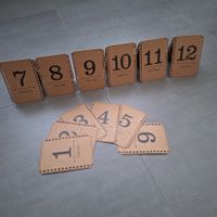 Tischnummern/Tischkärtchen für Fest/Hochzeit 1-12
