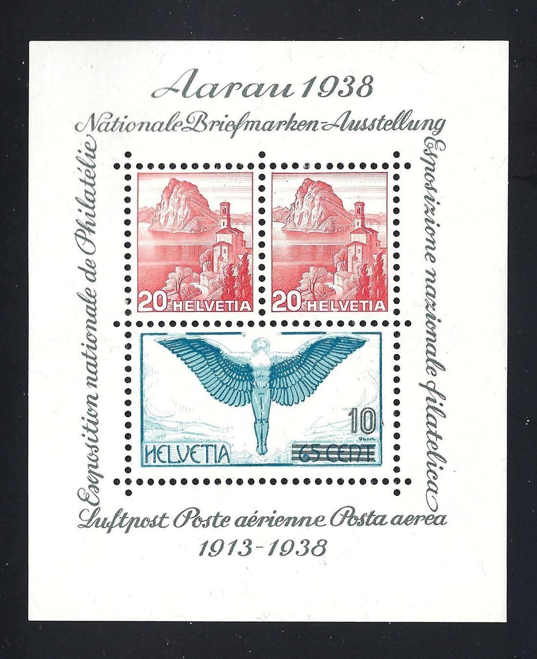 Tutti i francobolli: 1938 Naba Aarau Block W11 ** MNH – Nuovo (secondo la descrizione) da Nuglar venduto da Stamp88