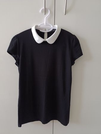 HALLHUBER Damen T-Shirt Schwarz mit Kragen Gr. XS, Neu