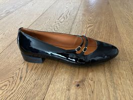 Les Souliers Sezane Black Patent Mary Janes Size 40 EU