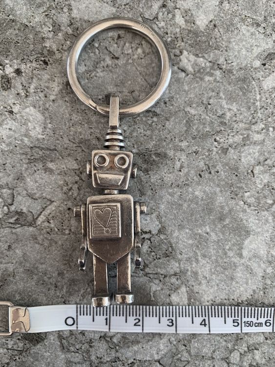 H-Customs Skelett Roboter Schlüsselanhänger - Bronze Metall, Besonderes Design Geschenk