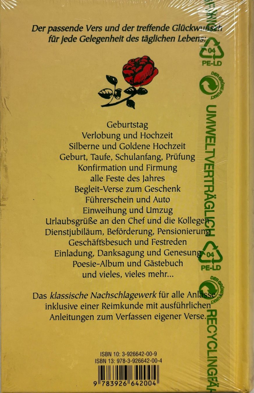 Libri: Morgenroth Friederich, Sag es mit Versen – Nuovo (secondo la descrizione) da Sarnen venduto da Livres 1