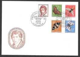 FDC Pro Juventute Serie 1955 J158 - J162 ET Bern 1.12.1955