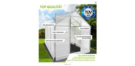 Aluminium Gewächshaus 250L x190B x195H mit Fundament NEU