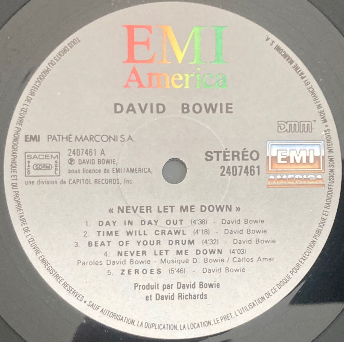 Schallplatten: DAVID BOWIE - NEVER LET ME DOWN – Gebraucht aus Poliez-Pittet von Newtown-Records 3