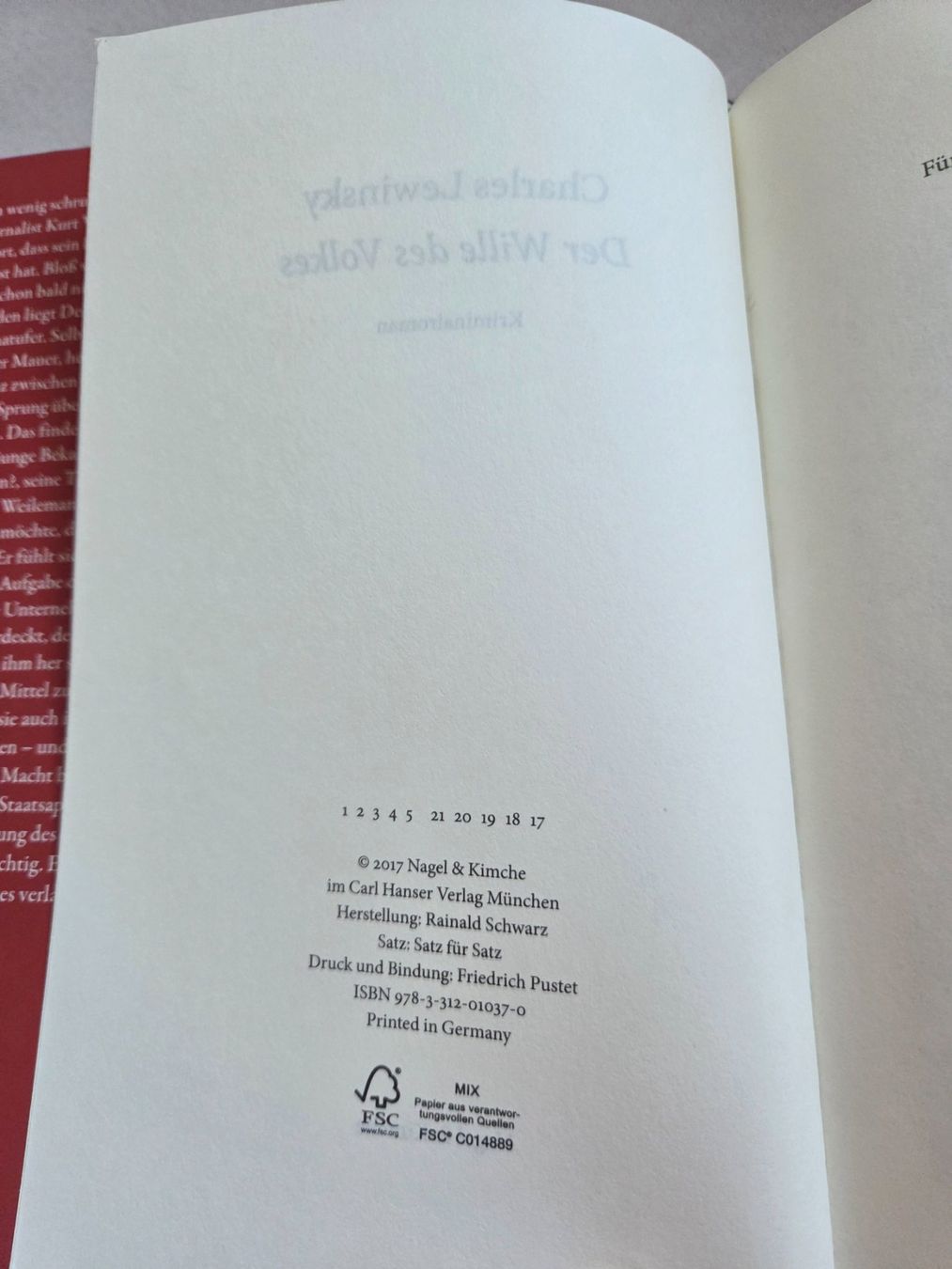 Libri: Charles Lewinsky - Der Wille des Volkes – Usato da Bergdietikon venduto da Tanne_10 3