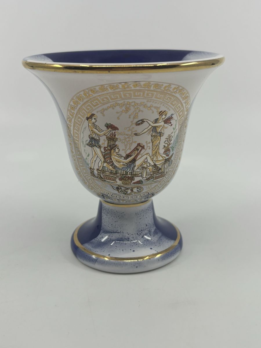 Vasi & Recipienti: Blaue Blumenvase mit Goldrand – Usato da Herisau venduto da Seyashop1
