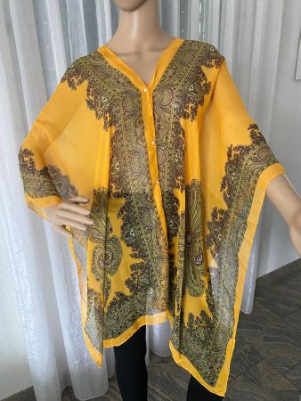 stilvolle und edle Bluse/Tunika, gelb, 1 Size
