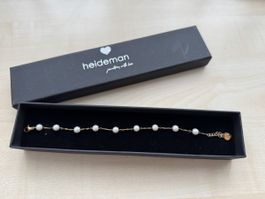 Heideman Goldfarbenes Armband mit Perlen, neuwertig!
