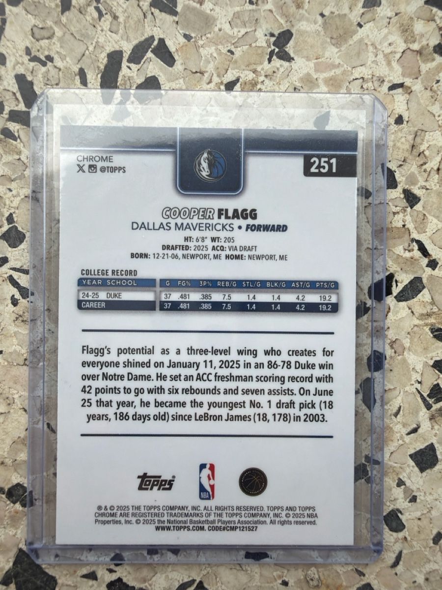 Topps Carte collezionabili: Cooper Flagg Topps Chrome yellow basketball refractor /275 – Nuovo (secondo la descrizione) da Pratteln venduto da Elnesta 1