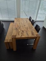 Esstisch Holz mit Bank und Stühlen