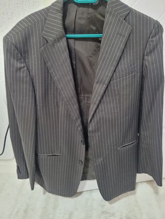 BIAGGINI Herren Sakko Gr. 48 Nadelstreifen Braun/Weiss Vinta