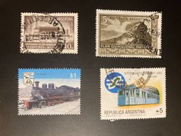 Argentinien Lot Briefmarken Eisenbahn Lokomotiven gestempelt