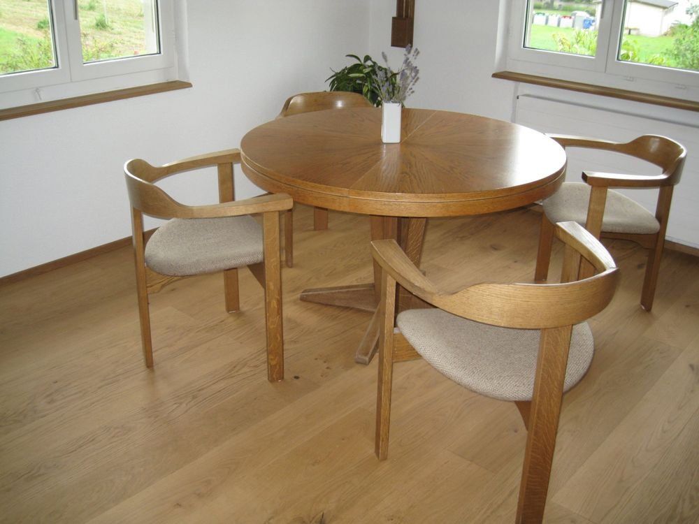 Tribesigns Esstisch Rund 120cm - Esszimmertisch Für 4-6 Personen | Braun Mit Schwarzem Metallgestell