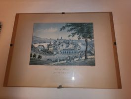 Aquatinta-Stich in Wechselrahmen: Vue de Berne