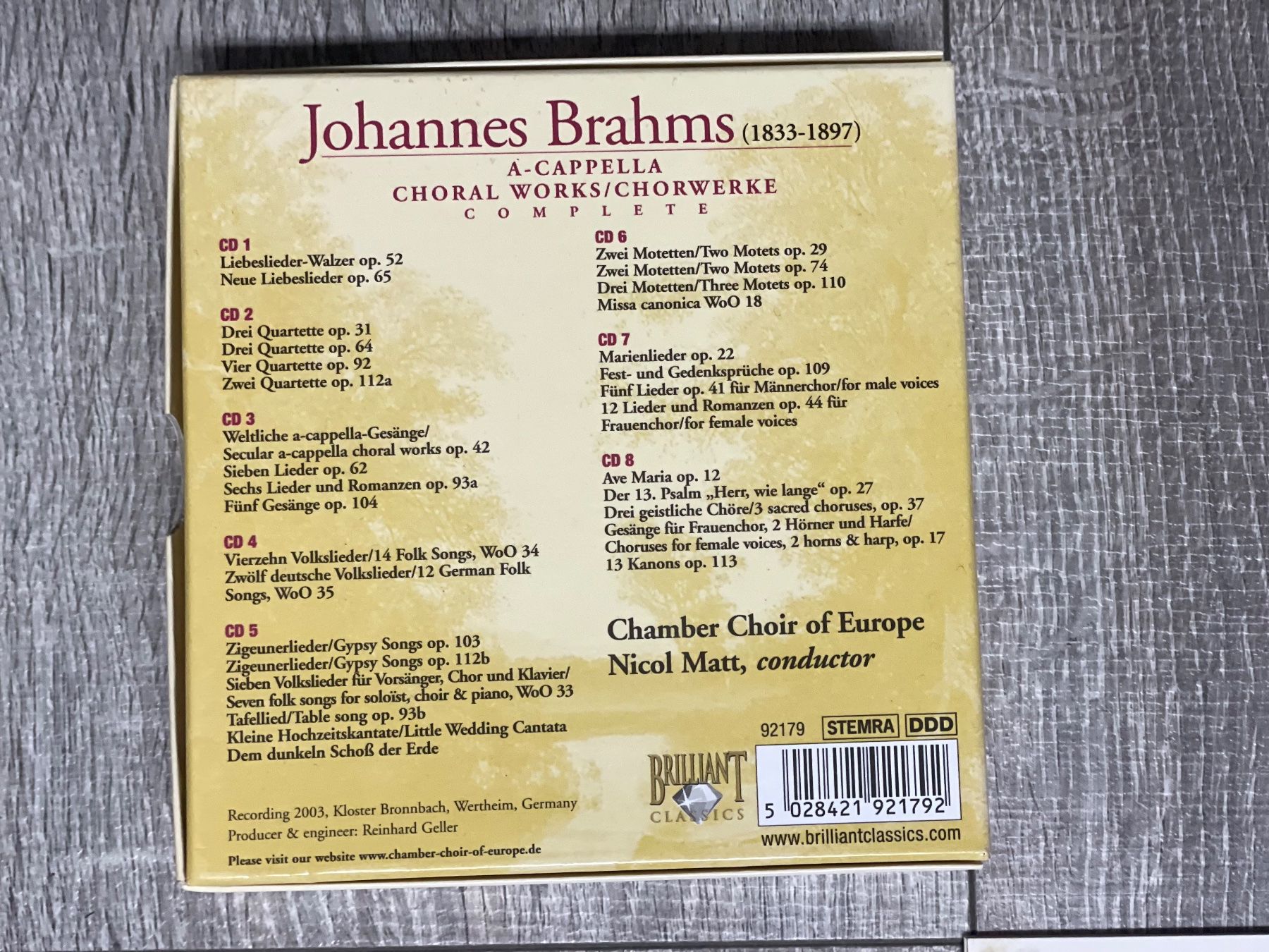 CD: Johannes Brahms-Chorwerke – Usato da Muri b. Bern venduto da AdidasCollector 3