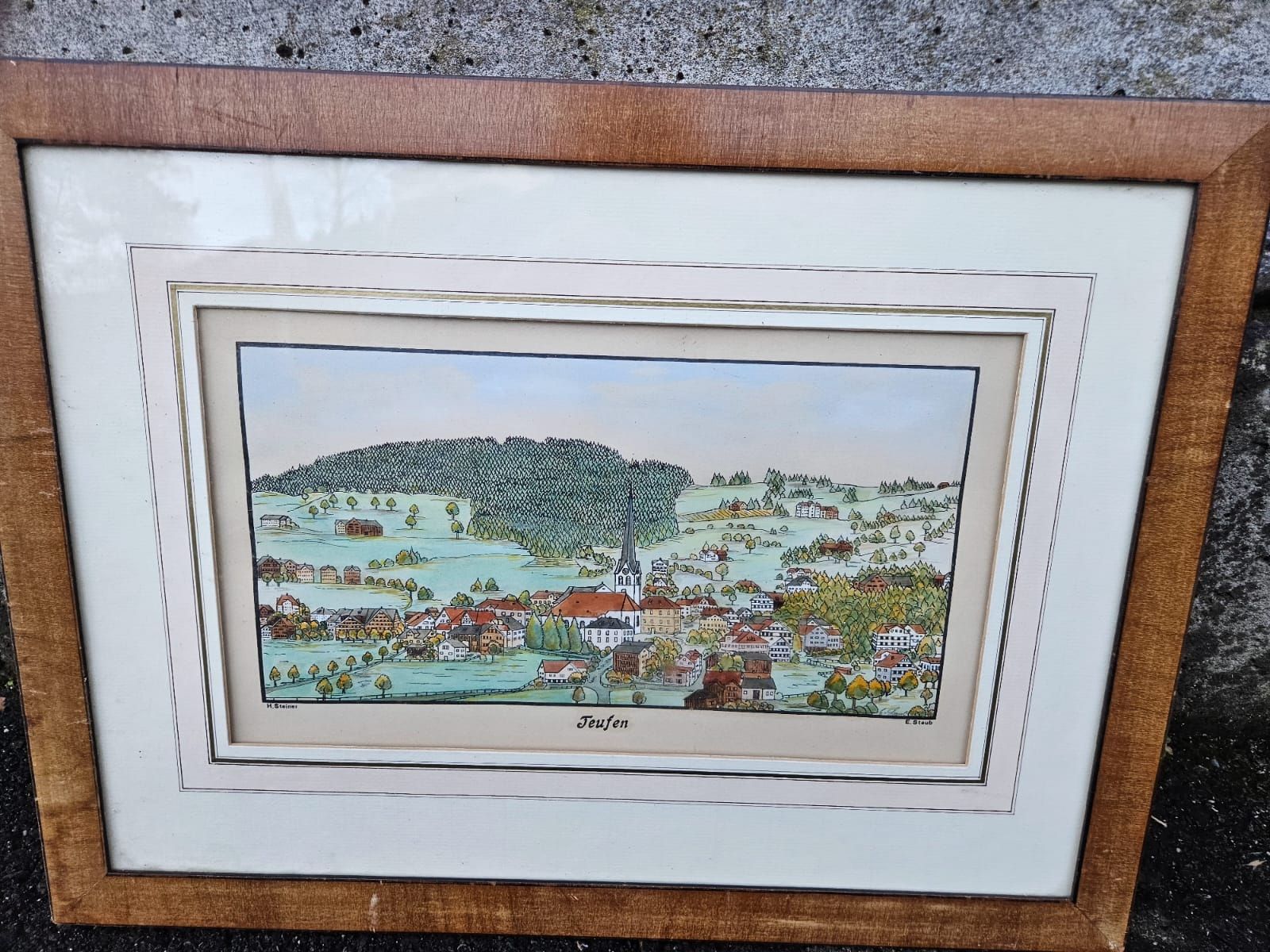Grafica & Litografie: Bild - Teufen, Lithographie / E. Staub – Usato da Werthenstein venduto da Marsche1