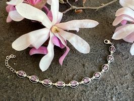 Bracelet Tennisarmband Amethyst 925 Sterling Silver wow! 🍀
