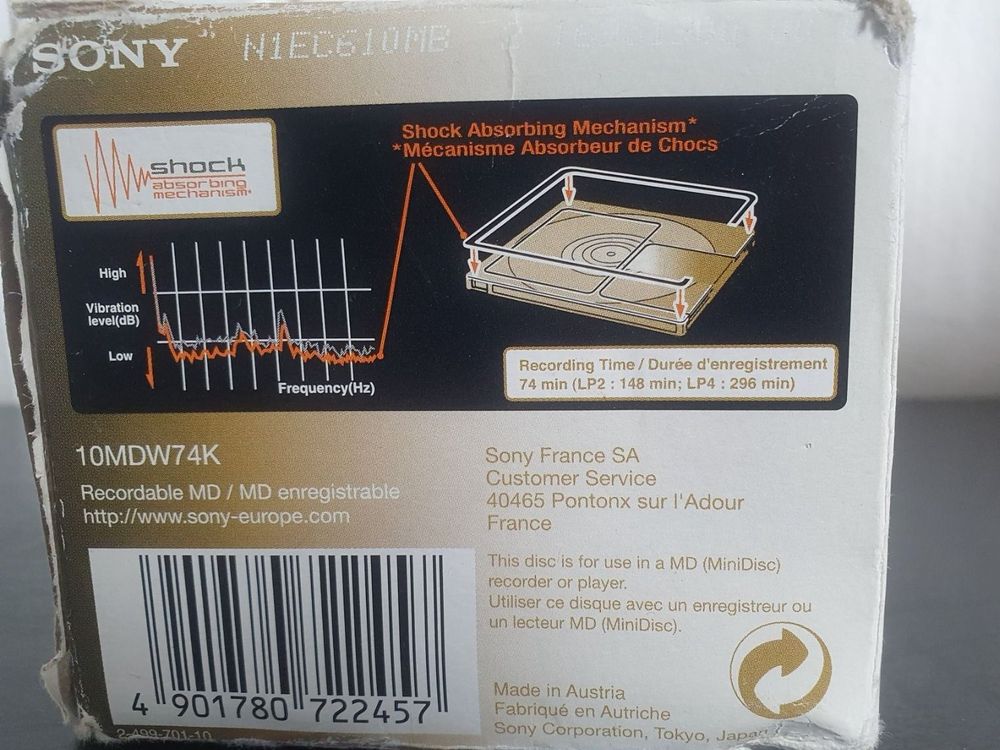 Set of 10 Sony ES Minidisc MD 74 min recordable