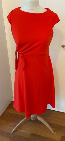 Sommerkleid midi Vicario Cinque rot mit Bindedetail Gr. S