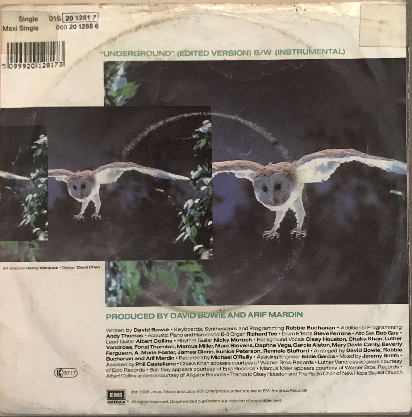 Schallplatten: DAVID BOWIE - UNDERGROUND – Gebraucht aus Bussigny von vinyl-pas-cher 1