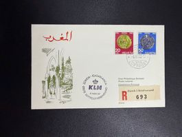 KLM Erstflugbrief Zürich-Casablanca 1962