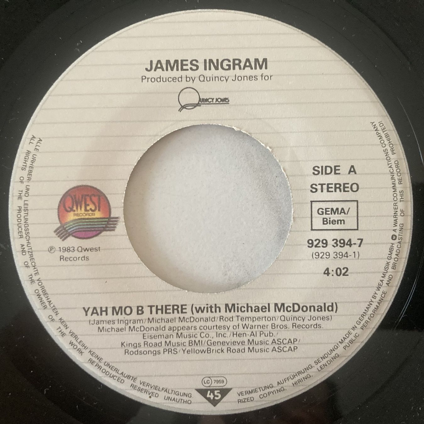 Schallplatten: JAMES INGRAM - YAH MO B THERE – Gebraucht aus Bottens von hotter-than-hell 2