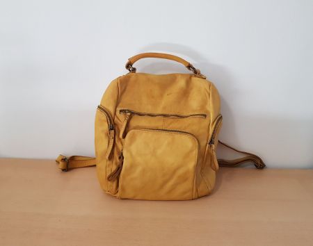 Leder Rucksack in Gelb *Sehr guter Zustand*