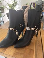 Liu Jo Ankle Boots mit Perlen- & Kristallkette, Gr. 38