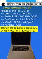 MacBook Pro (15 Zoll, i7, ohne AKKU)