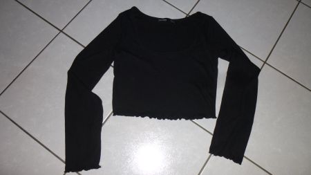 Damen-Shirt schwarz, langarm / M / Bershka